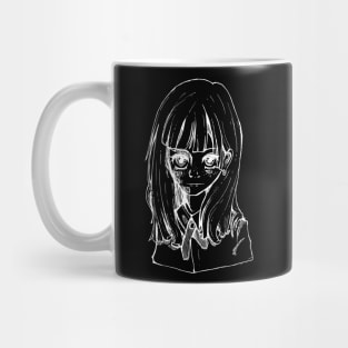 Portrait line art student girl Mug